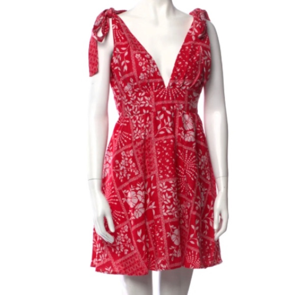 House of Harlow 1960 red floral a line mini dress NWT